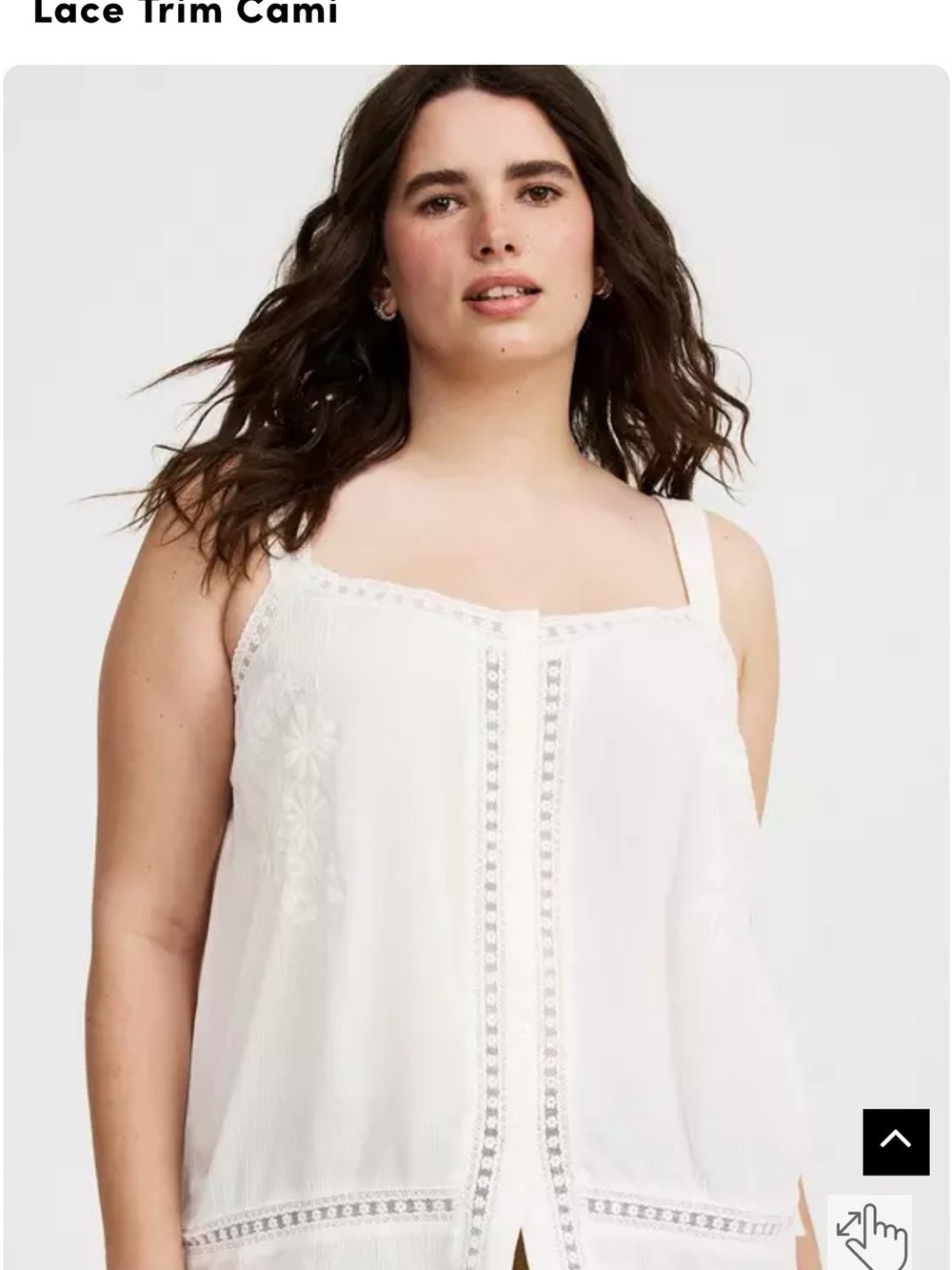 torrid Cream Lace-Trim Button Front Top